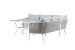 Garten Loungeset Lindsay - Wahlweise in Schwarz/Grau oder Weiß/Grau