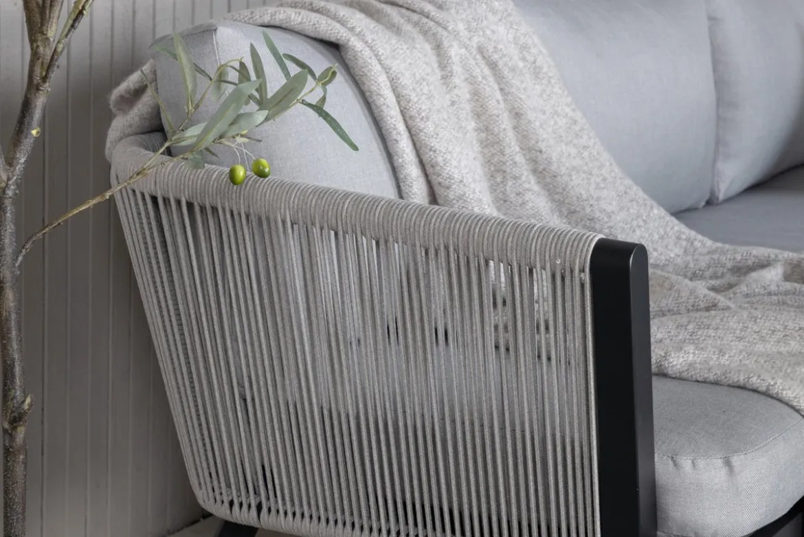 Garten Loungeset Lindsay - Wahlweise in Schwarz/Grau oder Weiß/Grau