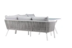 Garten Loungeset Lindsay - Wahlweise in Schwarz/Grau oder Weiß/Grau
