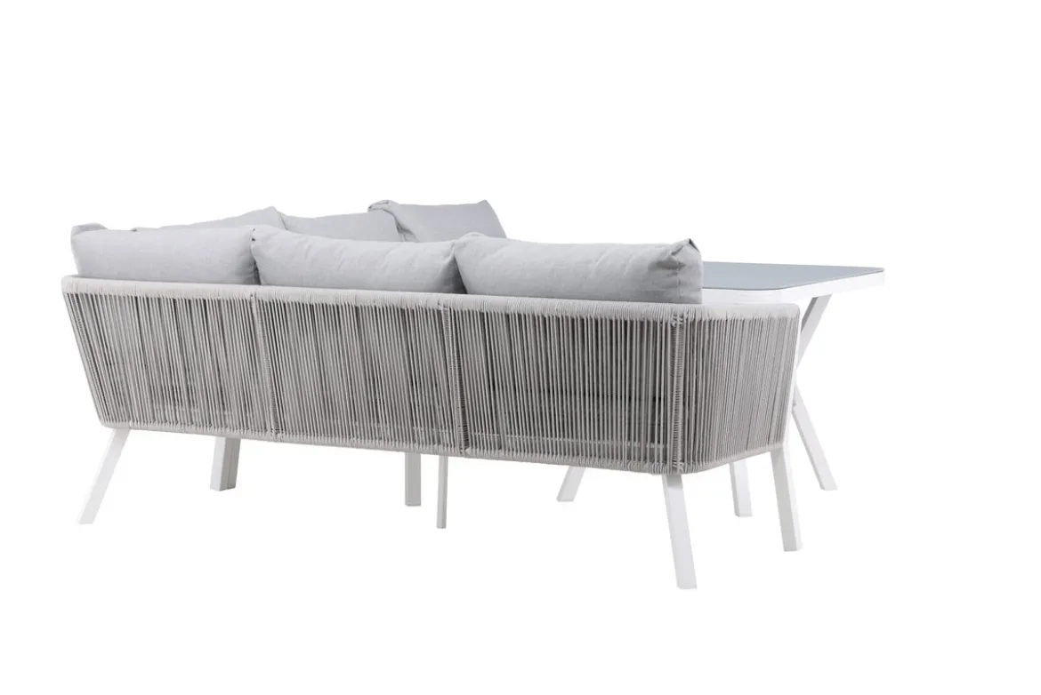 Garten Loungeset Lindsay - Wahlweise in Schwarz/Grau oder Weiß/Grau