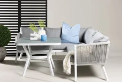 Garten Loungeset Lindsay - Wahlweise in Schwarz/Grau oder Weiß/Grau