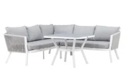 Garten Loungeset Lindsay - Wahlweise in Schwarz/Grau oder Weiß/Grau