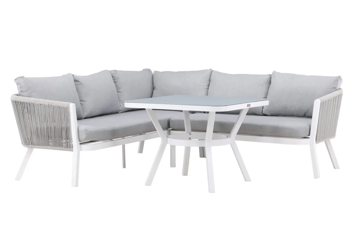 Garten Loungeset Lindsay - Wahlweise in Schwarz/Grau oder Weiß/Grau