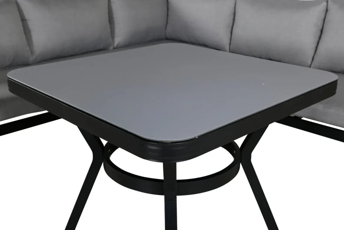 Garten Loungeset Lindsay - Wahlweise in Schwarz/Grau oder Weiß/Grau