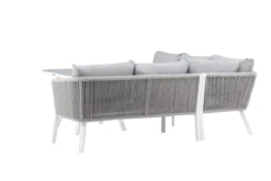 Garten Loungeset Lindsay - Wahlweise in Schwarz/Grau oder Weiß/Grau