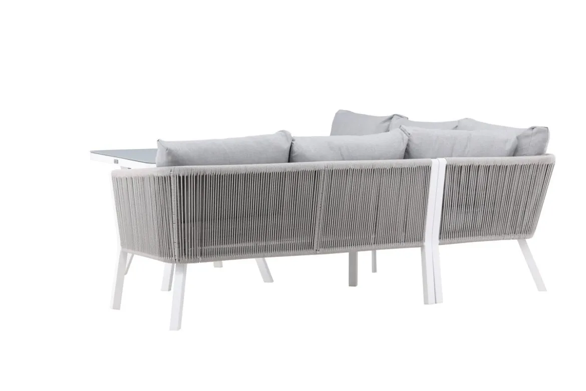 Garten Loungeset Lindsay - Wahlweise in Schwarz/Grau oder Weiß/Grau