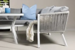 Garten Loungeset Lindsay - Wahlweise in Schwarz/Grau oder Weiß/Grau