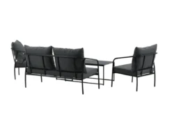 Garten Loungeset Living - aus schwarzem Stahlgestell