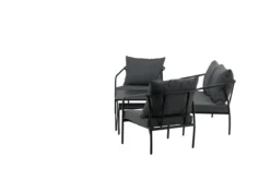 Garten Loungeset Living - aus schwarzem Stahlgestell