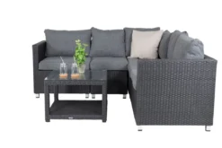 Garten Loungeset Ludwiga - Wahlweise in Natur oder Schwarz