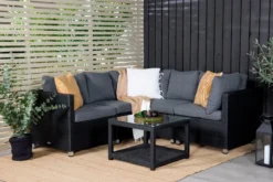 Garten Loungeset Ludwiga - Wahlweise in Natur oder Schwarz