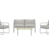 Garten Loungeset Marento – 4-teiliges Set mit grauem Stahlgestell