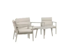 Garten Loungeset Marlen – in Grün & Beige mit Sofa, Sesseln & Tisch