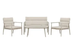 Garten Loungeset Marlen – in Grün & Beige mit Sofa, Sesseln & Tisch