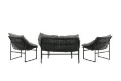 Garten Loungeset Marvella – 4-teiliges Outdoor-Sofa-Set in Schwarz mit Polstern