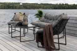Garten Loungeset Marvella – 4-teiliges Outdoor-Sofa-Set in Schwarz mit Polstern