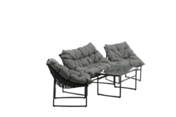 Garten Loungeset Marvella – 4-teiliges Outdoor-Sofa-Set in Schwarz mit Polstern
