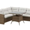 Garten Loungeset Olivia – mit Ecksofa & Glas-Couchtisch in zwei Farben