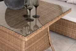 Garten Loungeset Olivia – mit Ecksofa & Glas-Couchtisch in zwei Farben