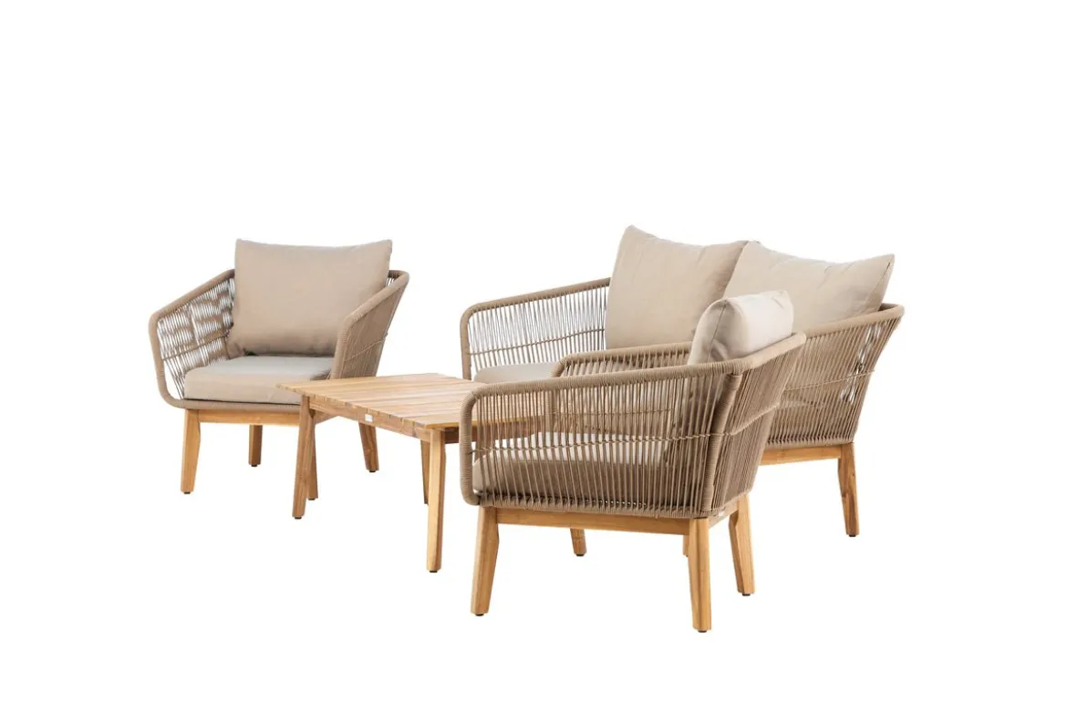 Garten Lounge Set Perano – 4 teiliges Set in Beige
