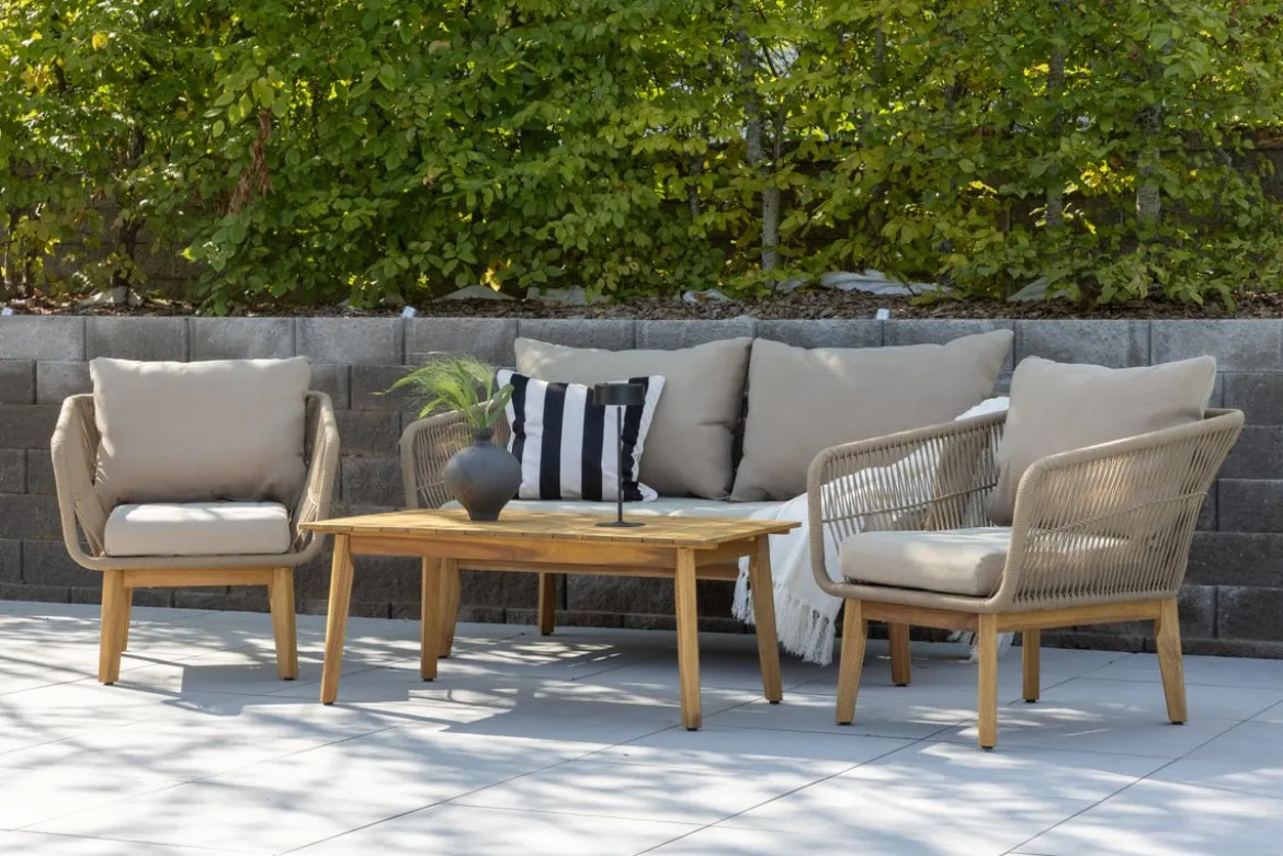 Garten Lounge Set Perano – 4 teiliges Set in Beige