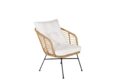 Garten Loungeset Raina – 4-teiliges Set mit Glasplatte & Kissen