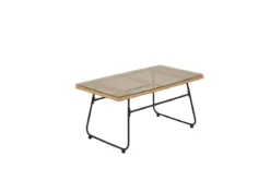 Garten Loungeset Raina – 4-teiliges Set mit Glasplatte & Kissen