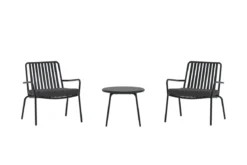 Garten Loungeset Ravo – 3-teiliges Set mit Stühlen & Tisch
