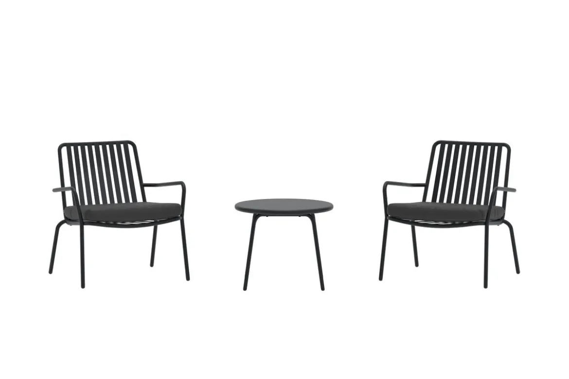 Garten Loungeset Ravo – 3-teiliges Set mit Stühlen & Tisch