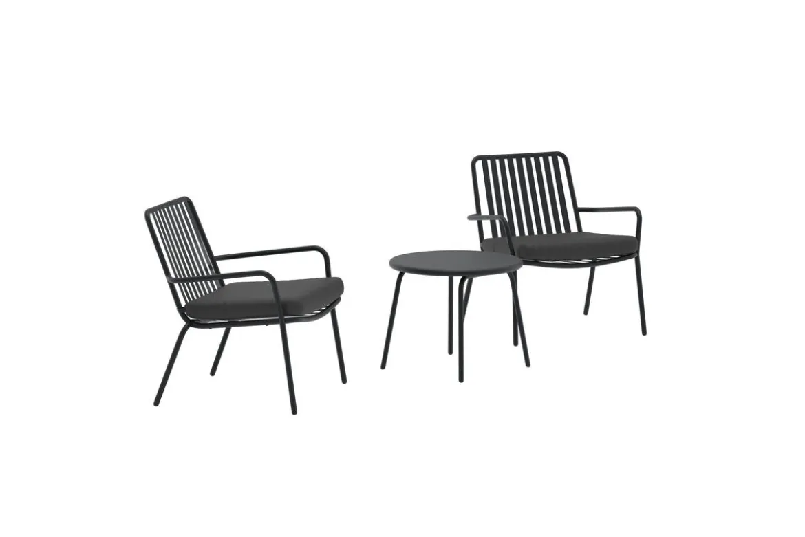 Garten Loungeset Ravo – 3-teiliges Set mit Stühlen & Tisch