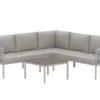 Garten Loungeset Rimini – wetterfest in Beige mit Aluminiumgestell