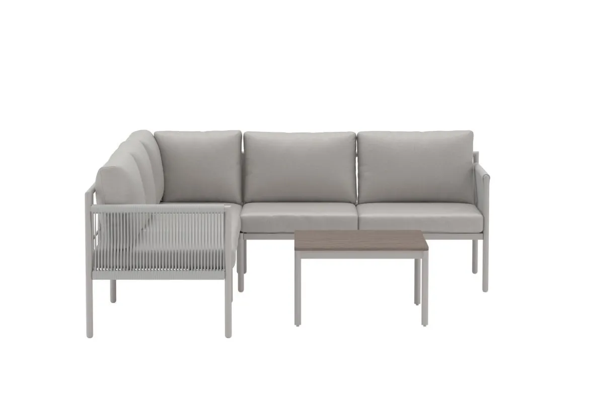 Garten Loungeset Rimini – wetterfest in Beige mit Aluminiumgestell