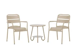 Garten Loungeset Rivana – 3-teiliges Set mit 2 Stühlen & Tisch in Beige