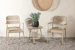 Garten Loungeset Rivana – 3-teiliges Set mit 2 Stühlen & Tisch in Beige