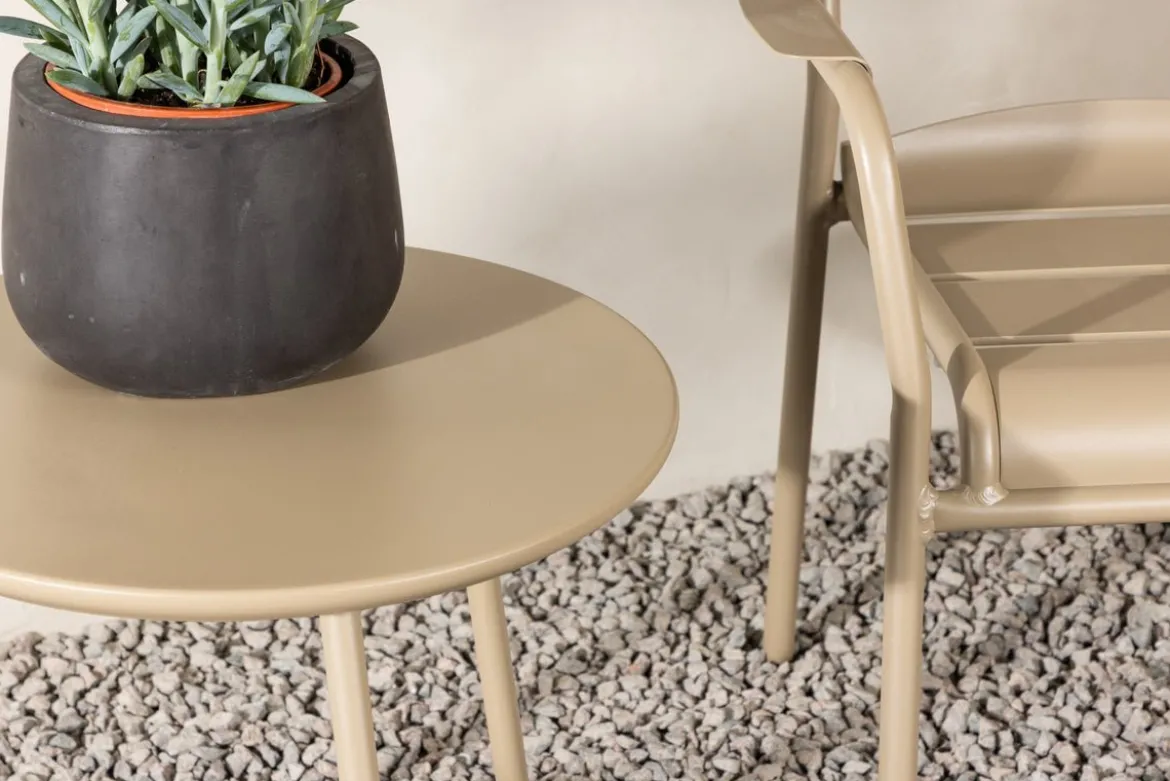 Garten Loungeset Rivana – 3-teiliges Set mit 2 Stühlen & Tisch in Beige