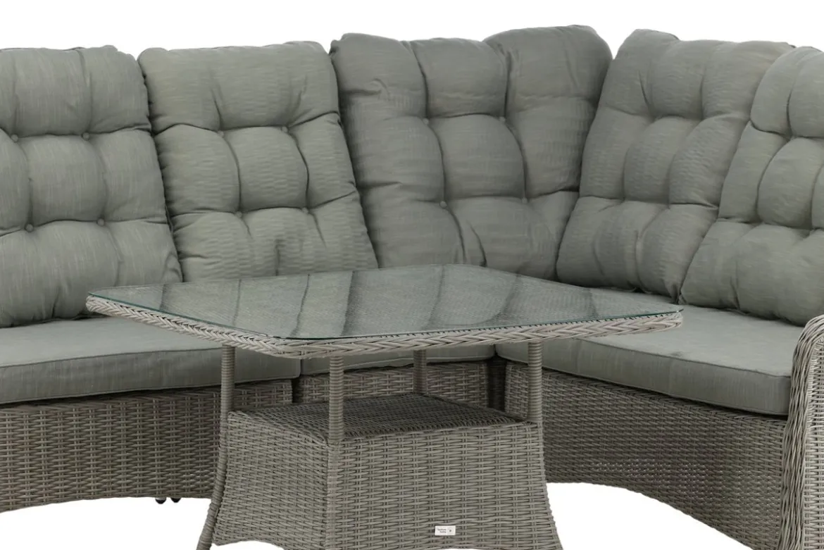 Garten Loungeset Samui – aus Aluminium & Polyrattan mit Glas-Couchtisch