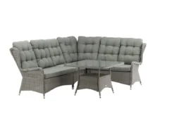 Garten Loungeset Samui – aus Aluminium & Polyrattan mit Glas-Couchtisch