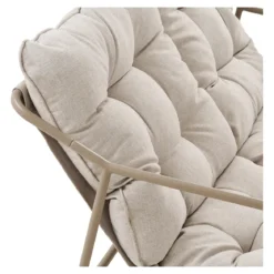 Garten Lounge Set Sandira – mit Stahlgestell in Sand und dicken Sitzpolstern