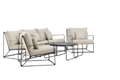 Garten Loungeset Santorini – wetterfest in mediterranem Design mit Kissen