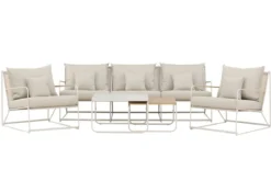 Garten Loungeset Santorini – wetterfest in mediterranem Design mit Kissen