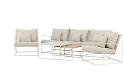 Garten Loungeset Santorini – wetterfest in mediterranem Design mit Kissen