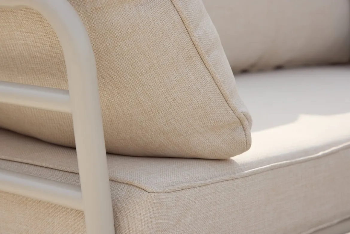 Garten Loungeset Sienna – 3-teiliges Outdoor-Sofa-Set in Beige mit Akazienholz-Tisch