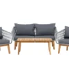 Garten Lounge Set Sorena – 4 teiliges Set in Grau