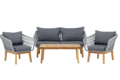 Garten Lounge Set Sorena – 4 teiliges Set in Grau