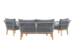 Garten Lounge Set Sorena – 4 teiliges Set in Grau