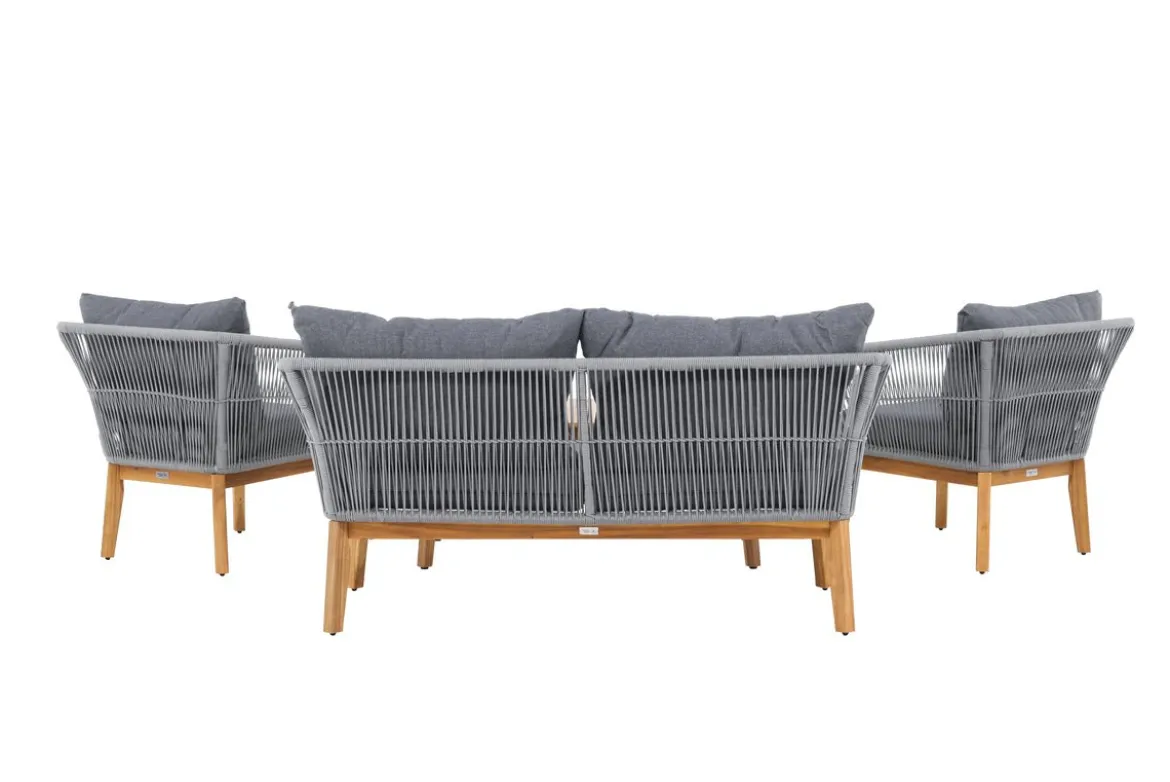 Garten Lounge Set Sorena – 4 teiliges Set in Grau