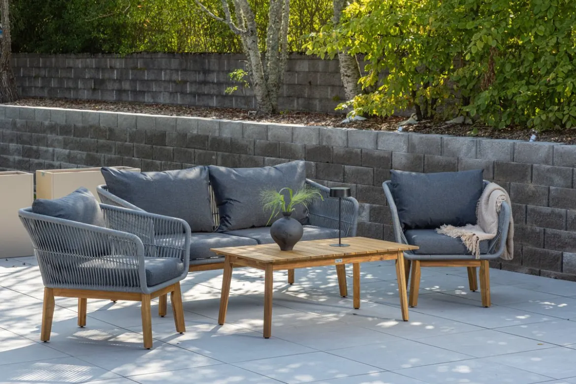 Garten Lounge Set Sorena – 4 teiliges Set in Grau