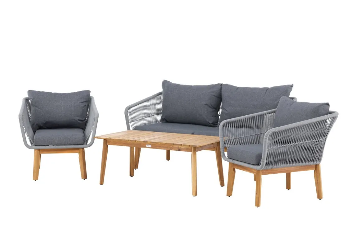 Garten Lounge Set Sorena – 4 teiliges Set in Grau