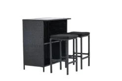 Garten Loungeset Talio – 3-teiliges Set aus synth. Rattan in Schwarz