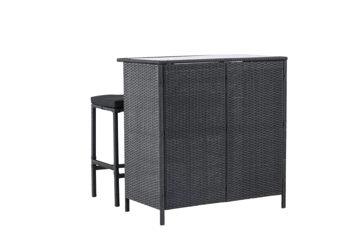 Garten Loungeset Talio – 3-teiliges Set aus synth. Rattan in Schwarz